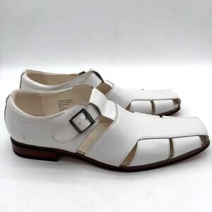 La Milano Men's Jonathan II Fisherman Leather Vacation White Sandals size 15